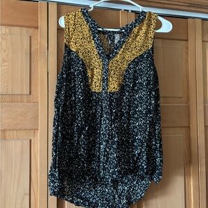 Knox Rose Black and Mustard Blouse